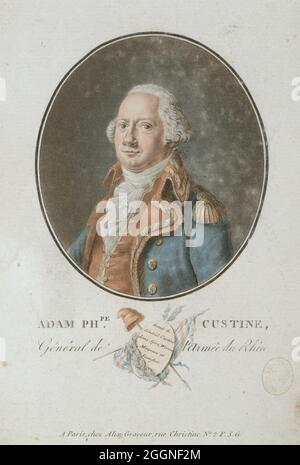 Comte Adam Philippe de Custine (1740-1793). Musée : COLLECTION PRIVÉE. Auteur: Pierre-Michel Alix. Banque D'Images