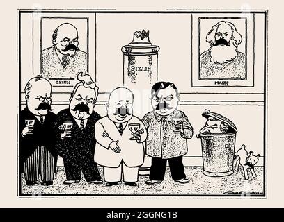 La surprise du nouvel an de Moscou - "nous sommes tous staliniens" (discours du nouvel an de Khrouchtchev). Musée : COLLECTION PRIVÉE. Auteur: Leendert Jurriaan Jordaan. Banque D'Images