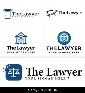 La conception du logo de la technologie du cabinet de justice d'avocat Illustration de Vecteur