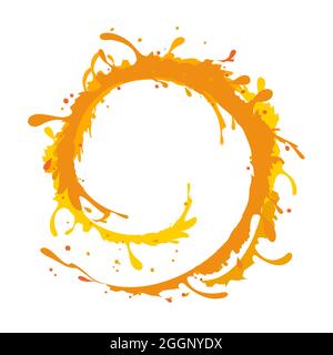 Forme de bague anti-éclaboussures orange sur fond blanc, illustration vectorielle Banque D'Images