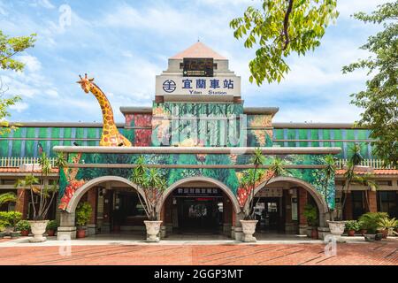 30 août 2021 : la gare de Yilan, ouverte le 24 mars 1919, est une gare sur la ligne Yilan de l'Administration des chemins de fer de Taïwan située à Yila Banque D'Images