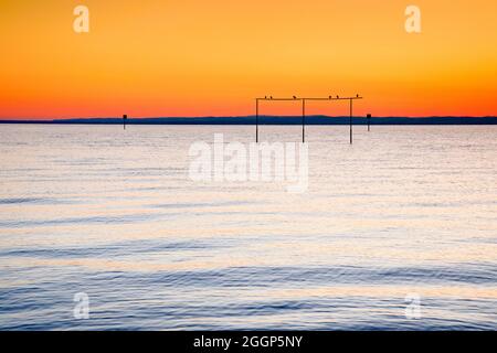 Aussicht von Arbon über den Bodensee BEI Sonnenaufgang Banque D'Images
