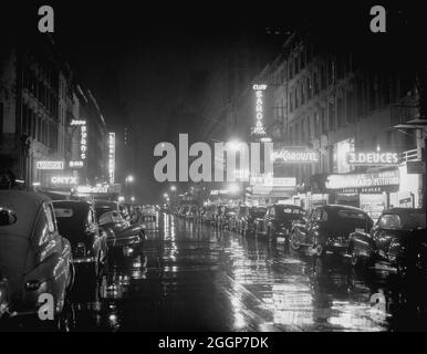 52nd Street, New York, NY, vers 1948. Banque D'Images