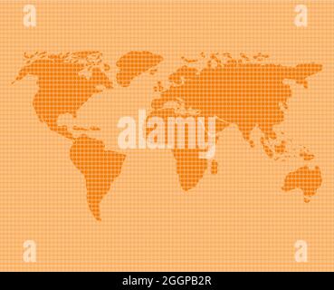 Illustration du vecteur de carte Orange World avec points Illustration de Vecteur