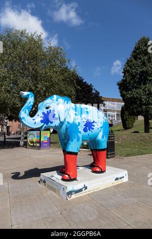 Wellyphant par Sarah Roberts; Big Parade de Worcester; été 2021; Worcestershire; Angleterre. Banque D'Images