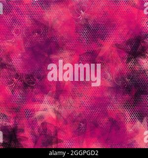 Motif abstrait multicolore avec texture hexagonale. Nuances Margenta Banque D'Images