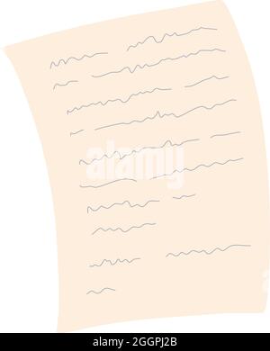 Papier d'écriture scolaire icône vecteur de dessin animé. Écrire le document Illustration de Vecteur