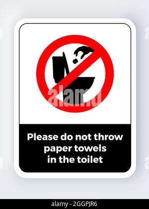 Veuillez ne pas jeter les serviettes de toilette en papier Illustration de Vecteur