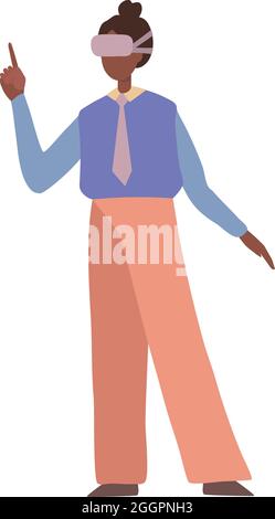 Vecteur de dessin animé d'icône de peinture virtuelle fille. VR art Illustration de Vecteur