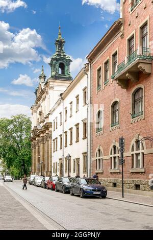 Rue Saint Anna à Cracovie, Pologne. Banque D'Images