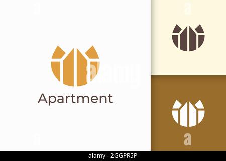 Simple et propre propriété ou logo d'appartement pour les affaires immobilières Illustration de Vecteur