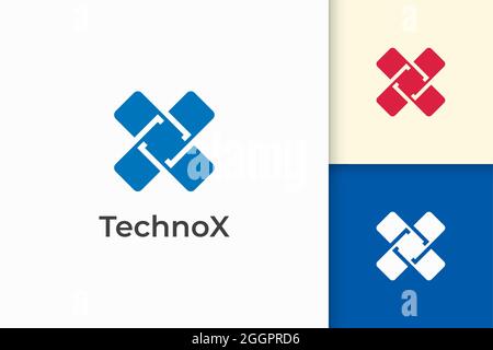 Logo X moderne pour la société de technologie Illustration de Vecteur