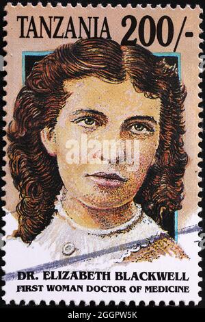 Première femme médecin de médecine Elizabeth Blackwell sur le timbre Banque D'Images