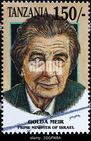 Portrait de Golda Meir sur timbre-poste Banque D'Images