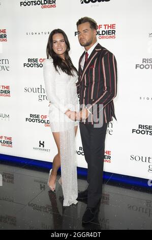 Londres, Royaume-Uni. 1er septembre 2021. Annabel Dimmock, Chris Hughes, a assisté à la montée de la première du FootSoldier Origins mercredi 1er septembre à Cineworld, Leicester Square. Sortie prévue dans les cinémas à travers le Royaume-Uni à partir du vendredi 3 septembre crédit: SPP Sport Press photo. /Alamy Live News Banque D'Images