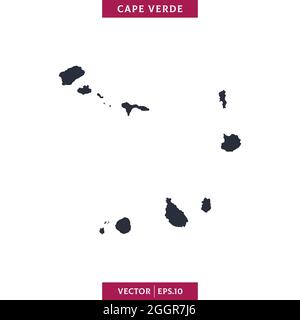 Carte détaillée du modèle de dessin d'illustration du stock vectoriel du Cap-Vert. Vecteur eps 10. Illustration de Vecteur