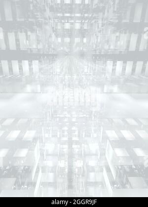 Fond gris et blanc de la technologie - illustration 3d Banque D'Images