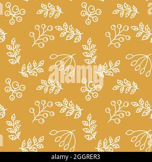 Laisse une illustration vectorielle de motif sans couture. Arrière-plan du feuillage sans fin. Impression répétée de Thanksgiving Illustration de Vecteur