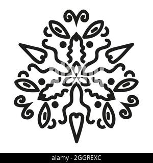 Illustration abstraite avec décoration ajourée pour un design décoratif. Modèle vectoriel. Décoration noire de style vintage. Illustration de Vecteur