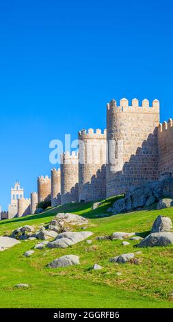 Remparts médiévaux d'Avila en Espagne Banque D'Images