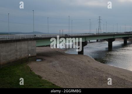 Le pont Loughor, Loughor, Swansea, pays de Galles Banque D'Images