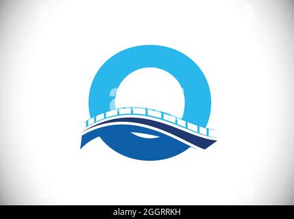 Lettre initiale O monogramme avec signe de pont. Modèle de conception de logo de pont abstrait. Logo vectoriel moderne pour les entreprises et les entreprises de construction Illustration de Vecteur