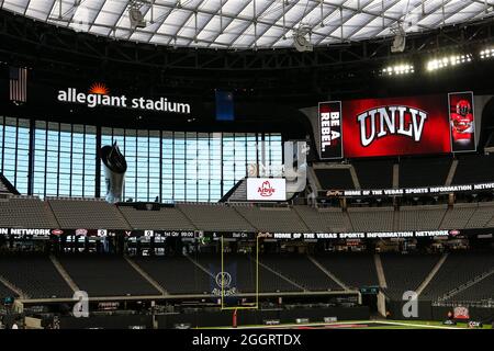 Las Vegas, Nevada, États-Unis. 02 septembre 2021. Vue de l'intérieur du stade Allegiant avant le début du match de football de la NCAA avec les Eagles de l'est de Washington contre les rebelles UNLV au stade Allegiant de Las Vegas, Nevada. Christopher Trim/CSM/Alamy Live News Banque D'Images