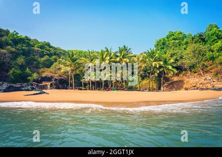 Paradise beach om beach, Gokarna, Inde. beau marin avec des plages vides et le sable propre Banque D'Images