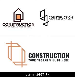 Construction maison bâtiment logo Illustration de Vecteur