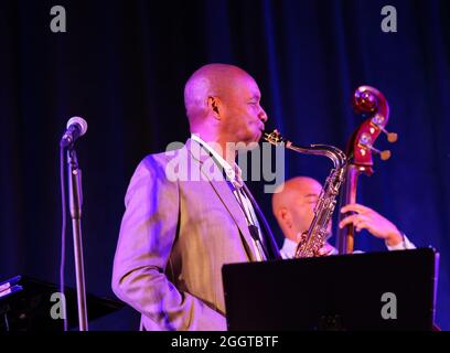 Cracovie, Pologne - 11 juillet 2021 : le Quatuor Branford Marsalis est en direct à la 26e édition du Festival de Jazz d'été à Cracovie Banque D'Images