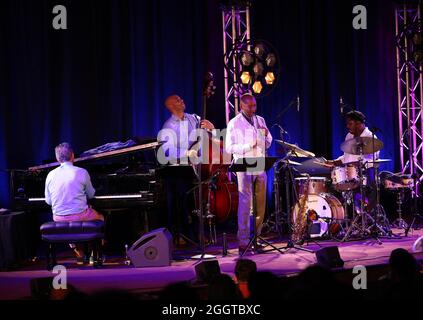 Cracovie, Pologne - 11 juillet 2021 : le Quatuor Branford Marsalis est en direct à la 26e édition du Festival de Jazz d'été à Cracovie Banque D'Images