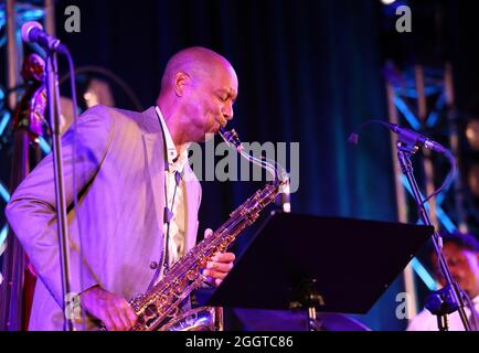 Cracovie, Pologne - 11 juillet 2021 : le Quatuor Branford Marsalis est en direct à la 26e édition du Festival de Jazz d'été à Cracovie Banque D'Images