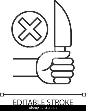 Aucune icône d'étiquette manuelle linéaire d'objets pointus Illustration de Vecteur