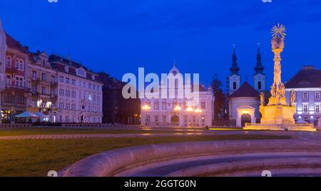 Colonne Trinity sur la place Unirii, Timisoara Banque D'Images