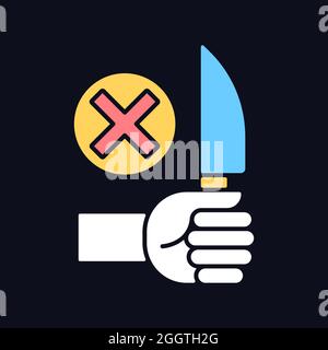 Pas d'objets nets icône d'étiquette manuelle couleur RVB pour thème sombre Illustration de Vecteur