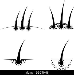 Modèle de conception de jeu d'icônes de cheveux Illustration de Vecteur