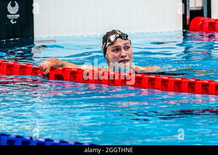 TOKYO, JAPON - SEPTEMBRE 3 : Chantalle Zijderveld, des pays-Bas, a terminé la 1ère compétition sur le 200m féminin Medley - SM10 lors des Jeux paralympiques de Tokyo 2020 au Tokyo Aquatics Centre le 3 septembre 2021 à Tokyo, Japon (photo par Ilse Schaffers/Orange Pictures) NOCNSF Banque D'Images