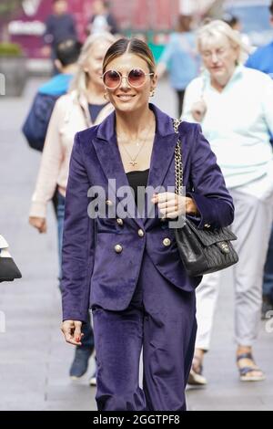 Zoe Hardman quitte les studios Global radio à Leicester Square, dans le centre de Londres. Date de la photo : vendredi 3 septembre 2021. Banque D'Images