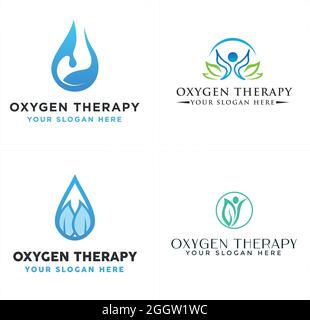 Spa santé oxygène naturel logo organique Illustration de Vecteur