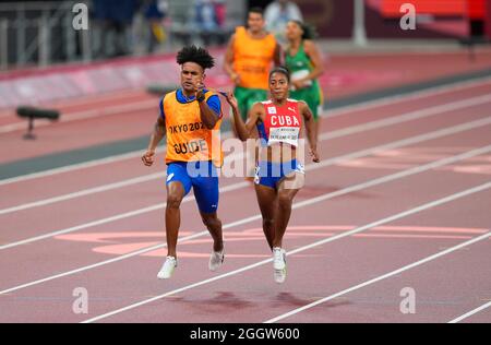 Tokyo, Japon. 3 septembre 2021. Tokyo, Japon. 3 septembre 2021. 3 septembre 2021 : Omara Durand Elias de Cuba à 200 m pendant l'athlétisme aux Jeux paralympiques de Tokyo, Stade olympique de Tokyo, Tokyo, Japon. Kim Price/CSM Credit: CAL Sport Media/Alay Live News Banque D'Images