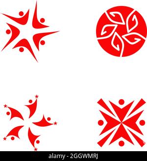 Communauté, adoption, soin, esprit d'équipe logo design vecteur Illustration de Vecteur