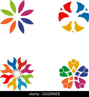 Communauté, adoption, soin, esprit d'équipe logo design vecteur Illustration de Vecteur