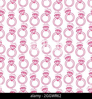 joli fond sans couture d'anneaux roses dessinés à la main Illustration de Vecteur