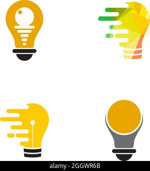 Modèle vectoriel de conception de logo électrique d'ampoule Illustration de Vecteur