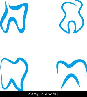 Modèle vectoriel de conception de logo d'icône de dents Illustration de Vecteur