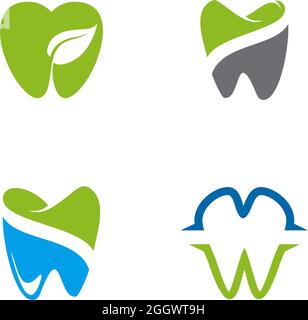 Modèle vectoriel de conception de logo d'icône de dents Illustration de Vecteur