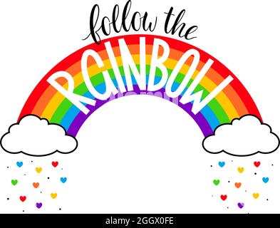 Suivez la calligraphie arc-en-ciel. Citation inspirante. Illustration vectorielle Illustration de Vecteur