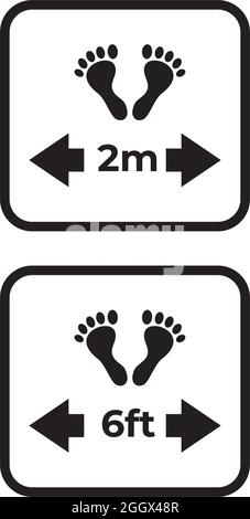 modèle de vecteur de conception de logo d'étiquette de distance sociale Illustration de Vecteur