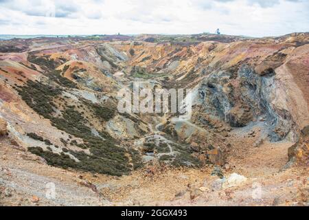 Désexploitée Cooper Mine, Parys Mountain, Anglesey, pays de Galles Banque D'Images