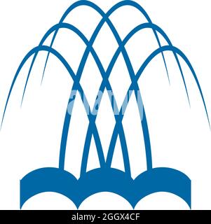 Modèle vectoriel de conception de logo d'icône de fontaine Illustration de Vecteur